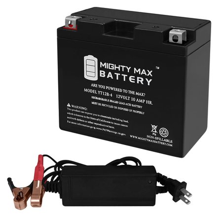 YT12B-4 Replacement Battery Compatible with Technical Precision YT12B-4 With 12V 2Amp Charger -  MIGHTY MAX BATTERY, MAX3986498